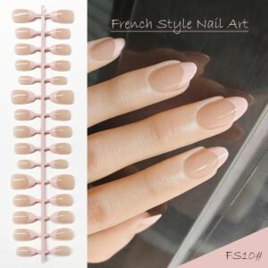 Baby Pink French Glossy Nails
