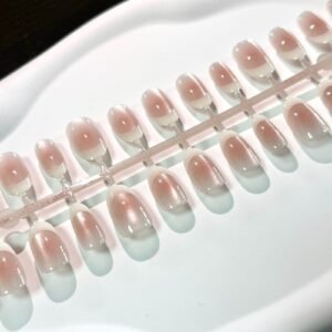 Oval Cat Eye French Nails