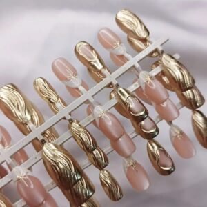 Chrome Cat Eye French Nails