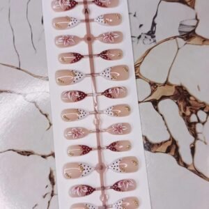 White & Maroon French Tip Nails