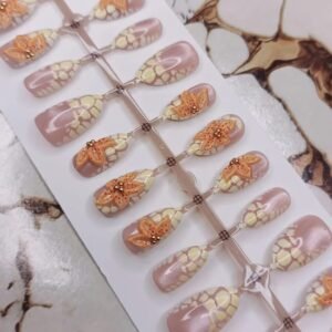 Yellow Tip 3D Press-On Nails